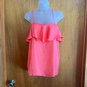 Coral Silky Flowy Tank Camisole Top sz M